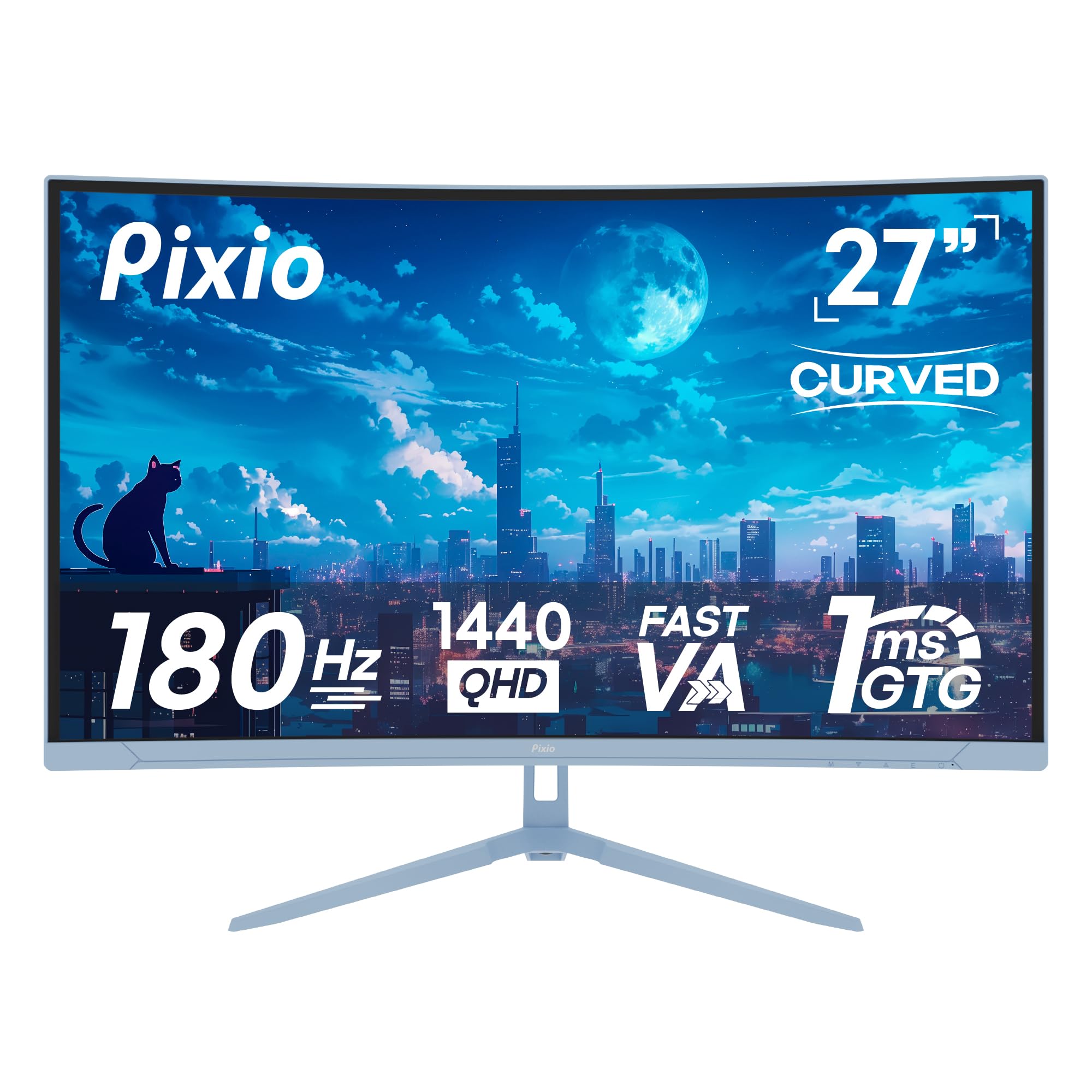 Amazon.com: Pixio PXC278 Wave Blue 27 inch 180Hz Refresh Rate QHD